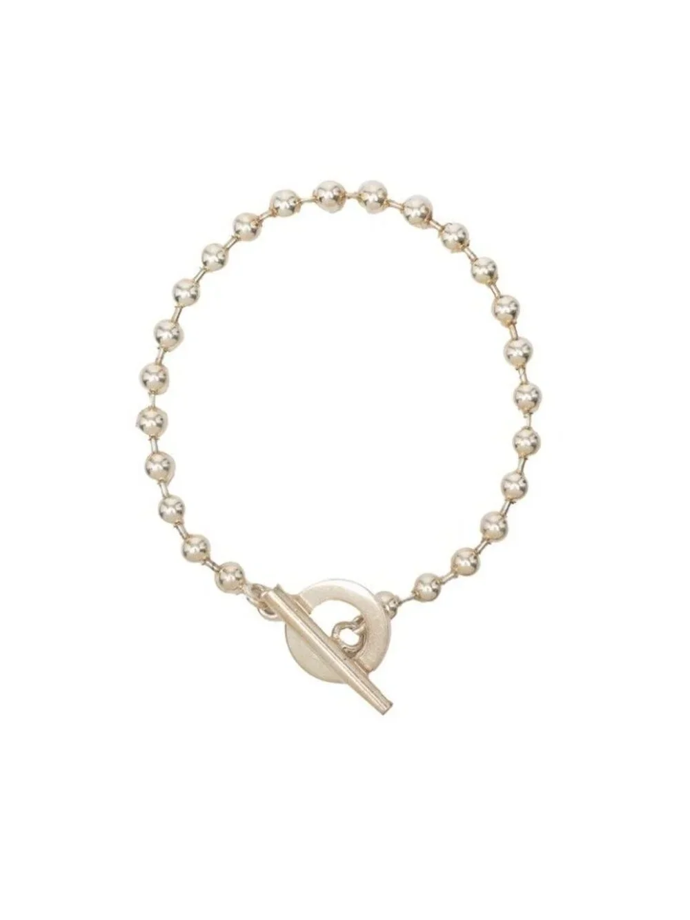 Gucci Logo Ball Chain Bracelet Silver